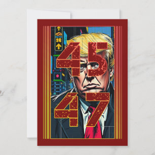 Trump 45 47 Pop Art Portrait Invitation