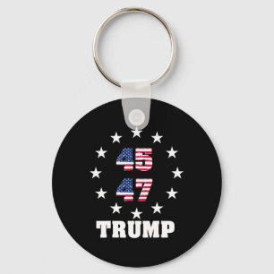 Trump 45 47 President Usa Flag 2024 2025 Winner  Keychain