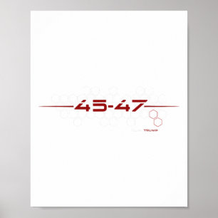 Trump 45 47 Retro Futuristic Design  Poster