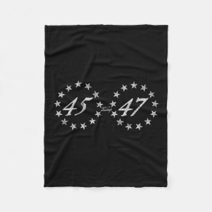 Trump 45 47 Ring Of Stars Fleece Blanket
