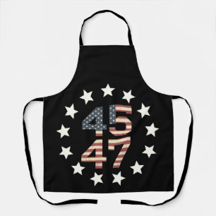 Trump 45 47 Stars Vintage USA American Flag Apron