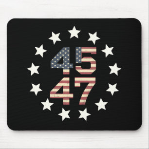 Trump 45 47 Stars Vintage USA American Flag Mouse Pad