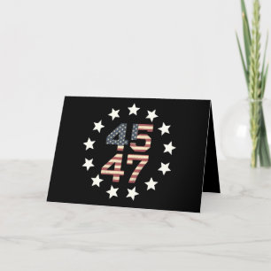 Trump 45 47 Stars Vintage USA American Flag Thank You Card