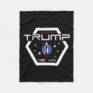 Trump 45 47 Trump Retro Futuristic Design  Fleece Blanket