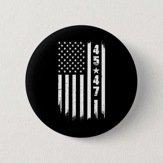 Trump 45 47 Usa Flag  2 Inch Round Button (Front)