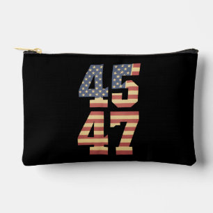 Trump 45 47 Vintage America USA Flag Accessory Pouch