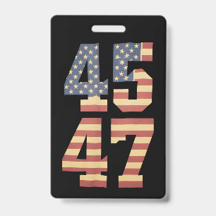 Trump 45 47 Vintage America USA Flag Badge