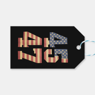 Trump 45 47 Vintage America USA Flag Gift Tags