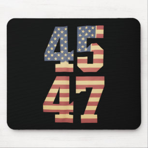 Trump 45 47 Vintage America USA Flag Mouse Pad