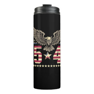 Trump 45 47 Vintage American USA Eagle Flag Thermal Tumbler
