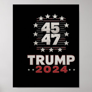 Trump 45 47 You Missed Again Trump 2024 Usa Flag ( Poster