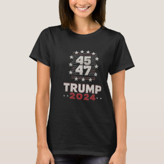 Trump 45 47 You Missed Again Trump 2025 Usa Flag ( T-Shirt