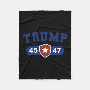 Trump 45 And Trump 47 American Great Fleece Blanket