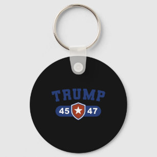 Trump 45 And Trump 47 American Great  Keychain