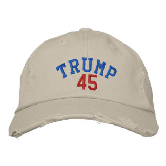 TRUMP 45 Distressed Chino Twill Cap - Stone