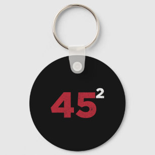 Trump 45 Squared Two Terms 2020 Reelection Gift Keychain