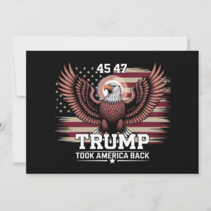 Trump 45th 47th President Flag 2025 Eagle America  Invitation