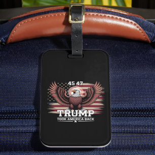 Trump 45th 47th President Flag 2025 Eagle America Luggage Tag