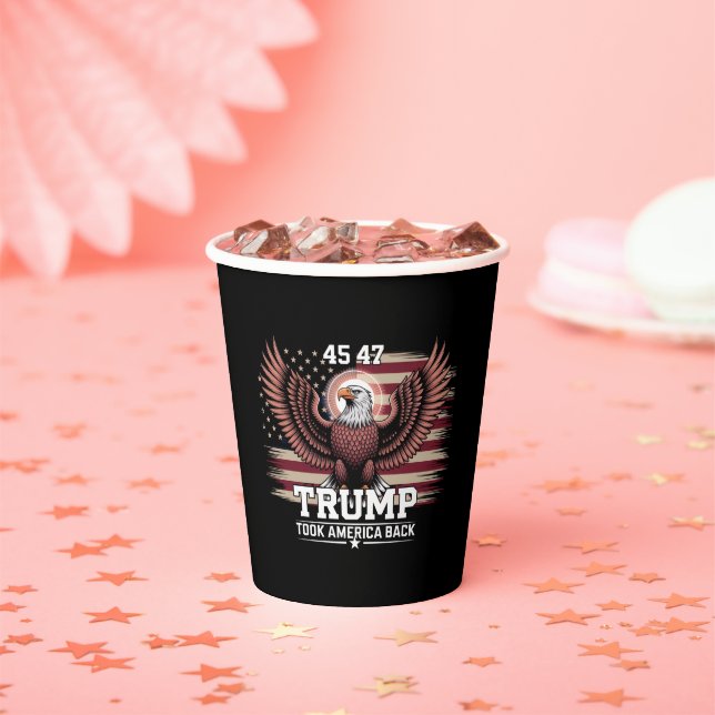 Trump 45th 47th President Flag 2025 Eagle America  Paper Cups (Insitu)