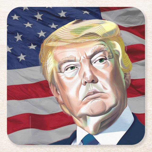 Trump 45th President of the USA - Gift Square Paper Coaster (Front)