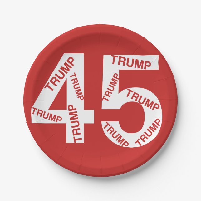 TRUMP 45th President of the USA Paper Plate (Front)
