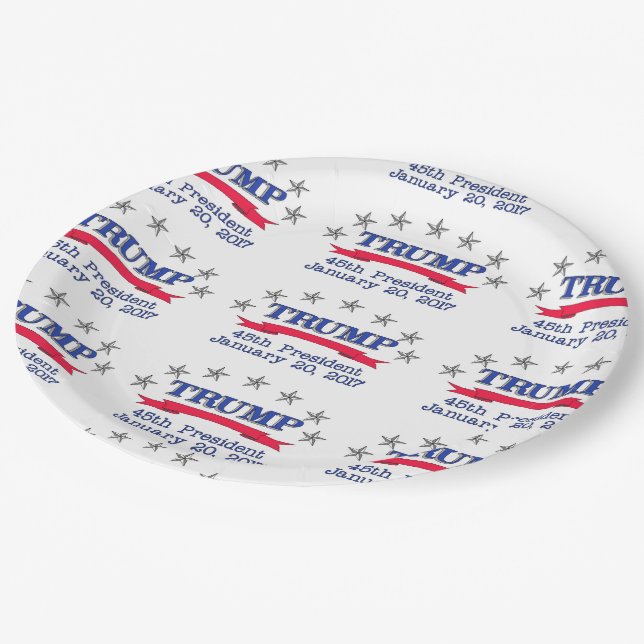 Trump 45th President Paper Plate (Angled)