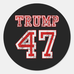 Trump 47 2024 Election Republican Conservative Men Classic Round Sticker