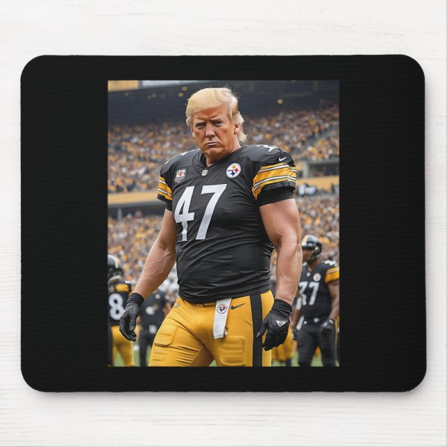 Trump 47 Fittsburgh Footbyll Player Funny  Mouse Pad (Front)