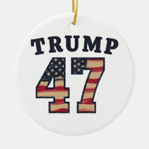 Trump 47 Proud Maga American inauguration Day Ceramic Ornament