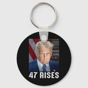 Trump 47 Rises Inauguration Photo Of Donald Trump Keychain