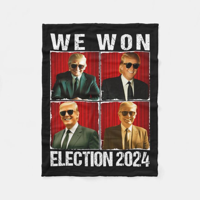 Trump 47th Won We Won Election Inauguration 2024 R Fleece Blanket (Front)