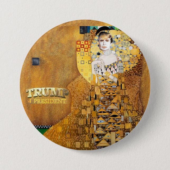 Trump 4 President 3 Inch Round Button (Front)