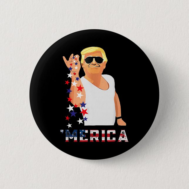 Trump 4th Of July  2 Inch Round Button (Front)