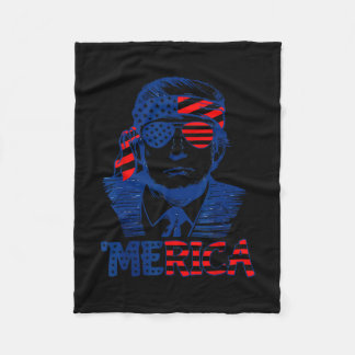 Trump 4th Of July Merica Men Women Usa American Fl Fleece Blanket