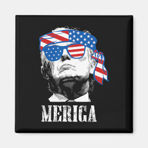 Trump 4th Of July Us American Flag Men Funny Magnet