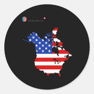 Trump 51 State Of American Canada Usa Flag United Classic Round Sticker