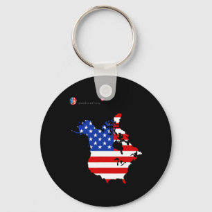 Trump 51 State Of American Canada Usa Flag United Keychain