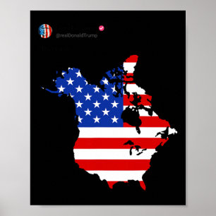 Trump 51 State Of American Canada Usa Flag United  Poster