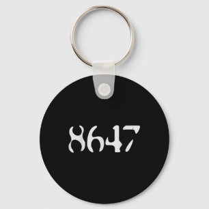 Trump 8647 Retro Black Anti Funny Liberal Presiden Keychain