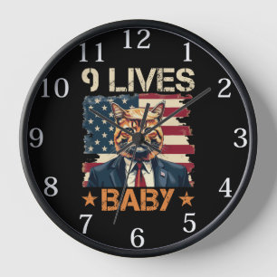 Trump 9 Lives Baby Clock