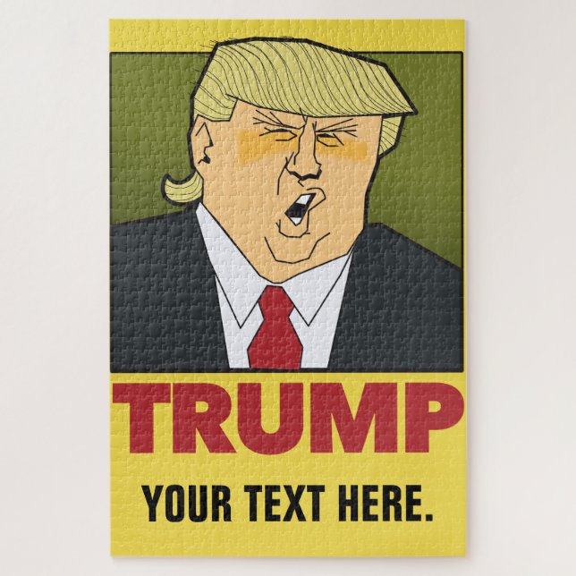 Trump. a puzzling man.  add your own text. jigsaw puzzle (Vertical)