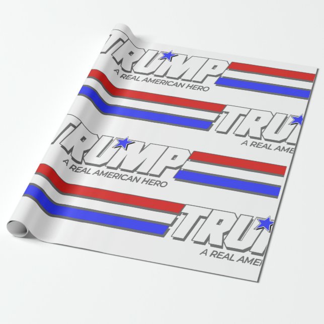 Trump - A Real American Hero wrapping paper (Unrolled)
