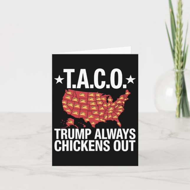 Trump Always Chickens Out Meme  Card (Front)