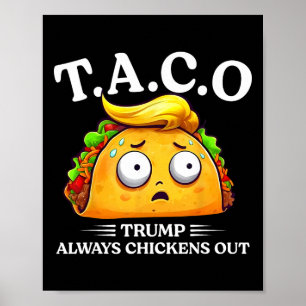 Trump Always Chickens Out Taco Funny Taco Trump Sh Poster