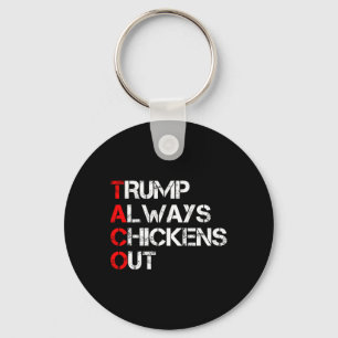 Trump Always Chickens Out Taco Trade Funny Meme 2  Keychain