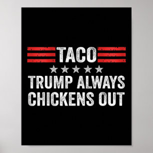 Trump Always Chickens Out Taco Trade Funny Meme 2  Poster
