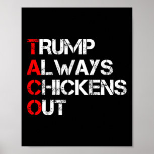 Trump Always Chickens Out Taco Trade Funny Meme 2  Poster