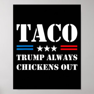 Trump Always Chickens Out Taco Trade Funny Meme Poster