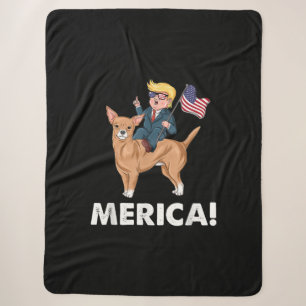 Trump America Chihuahua Dog American Hero Sherpa Blanket