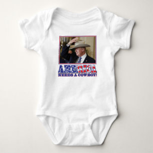 TRUMP-AMERICA-COWBOY BABY BODYSUIT